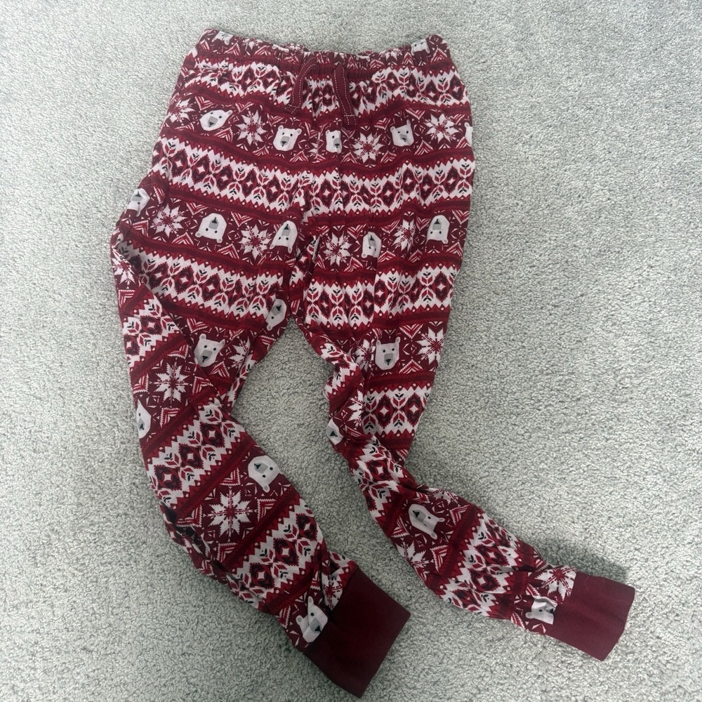 Old Navy Christmas Pajama Pants Bear Red Aztec Skinny Size XS